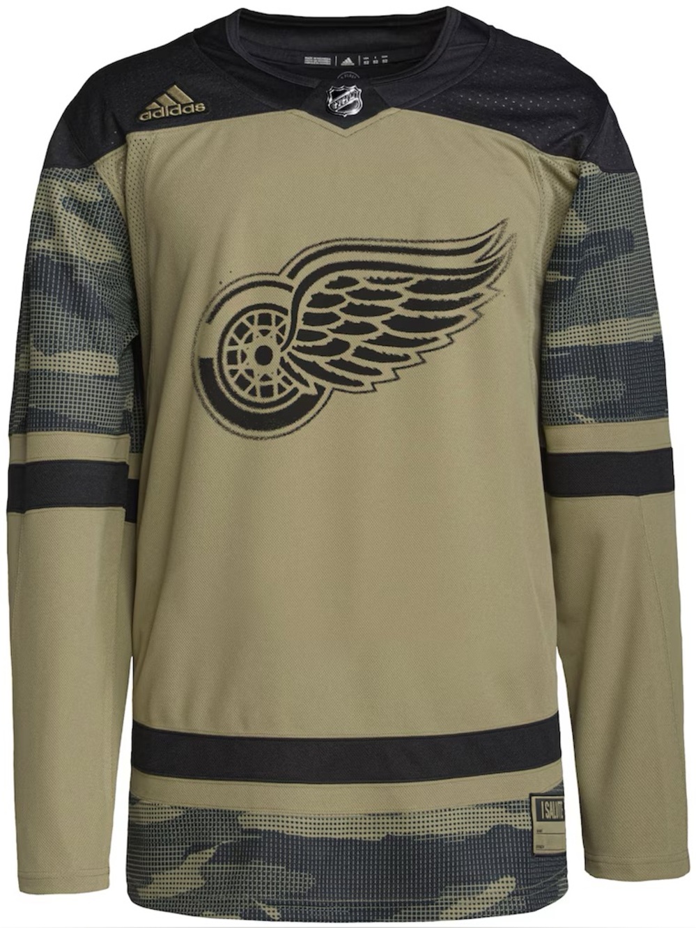 Detroit Red Wings Adidas Military Appreciation Authentic Practice Jersey Size 46